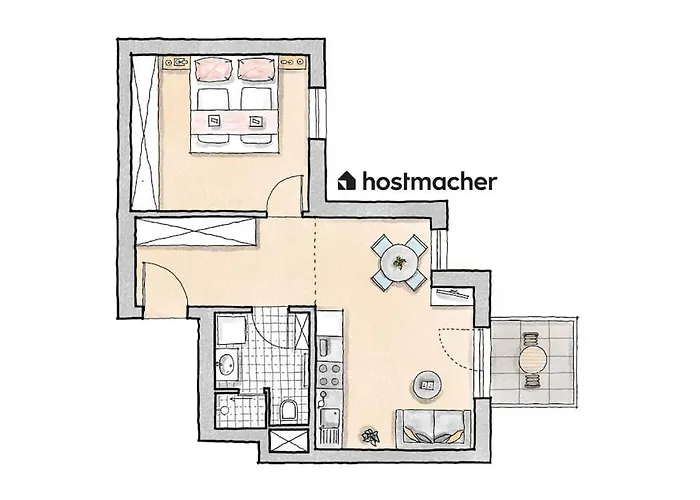 Elegant 1br Flat With Balcony By Hm